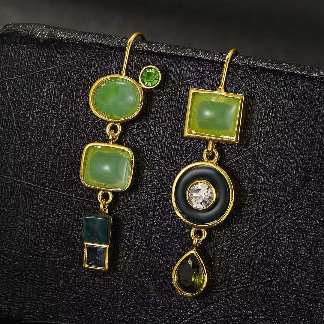 Retro Green Drop Earrings