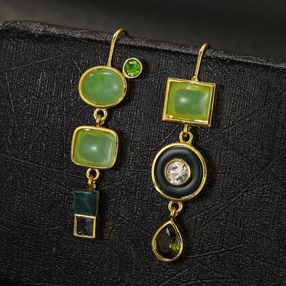 Retro Green Drop Earrings
