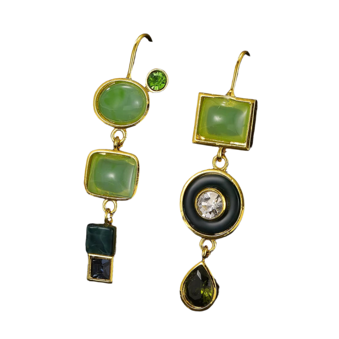 Retro Green Drop Earrings