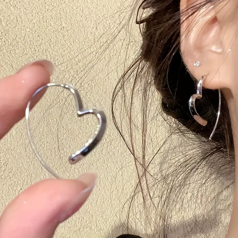 Unique Heart-Shaped Hoop Earrings
