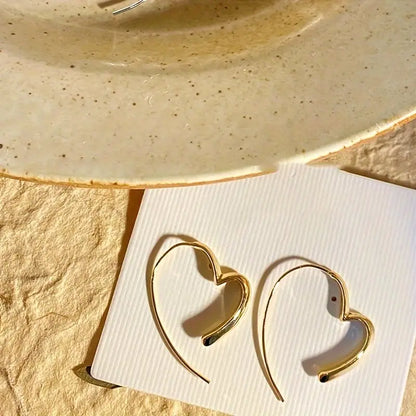 Unique Heart-Shaped Hoop Earrings