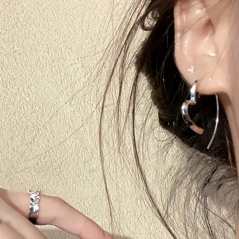 Unique Heart-Shaped Hoop Earrings