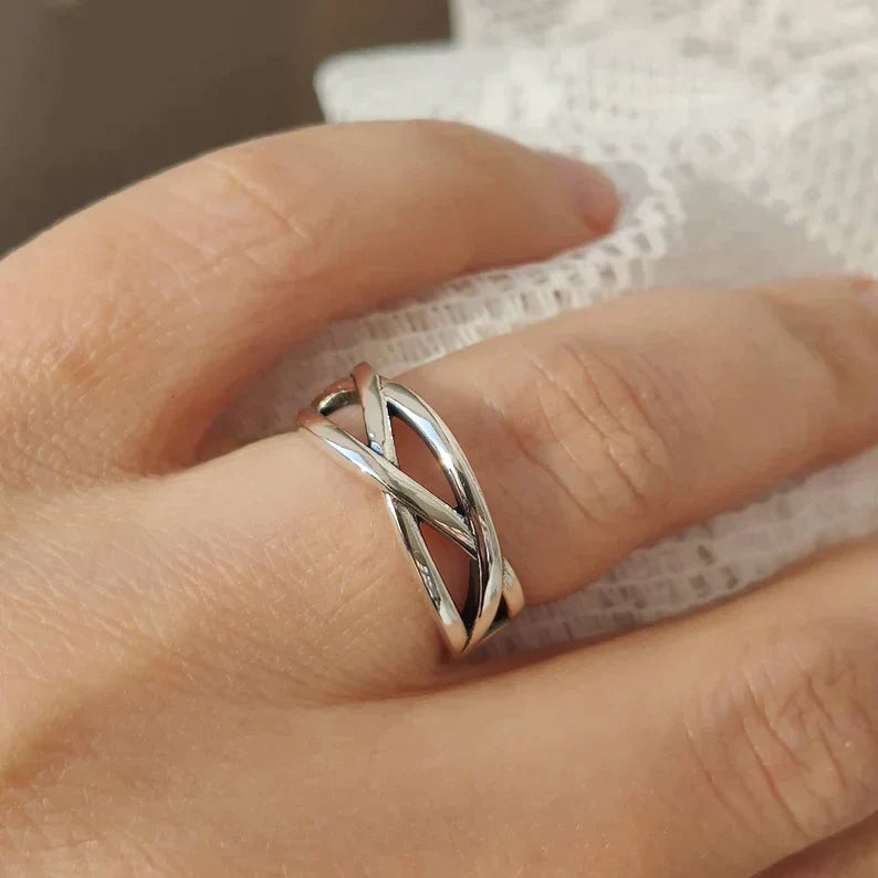 Adjustable Chunky Silver Ring