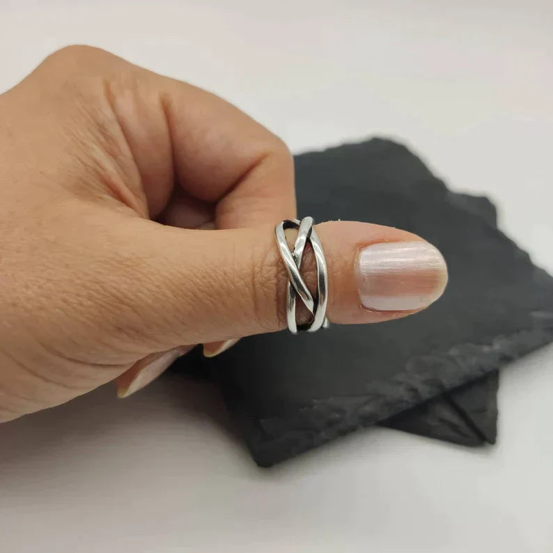 Adjustable Chunky Silver Ring