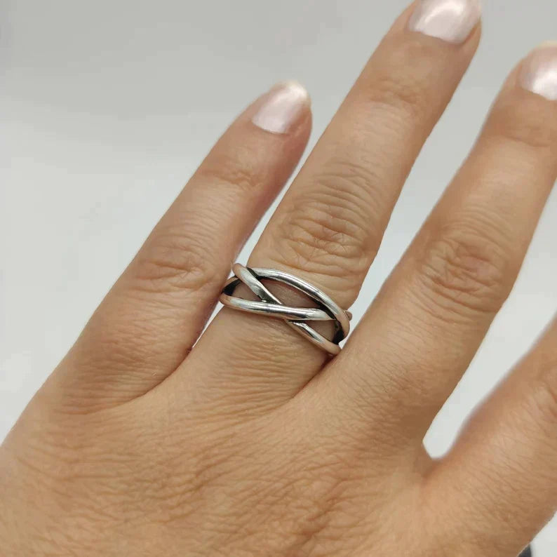 Adjustable Chunky Silver Ring
