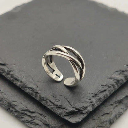Adjustable Chunky Silver Ring