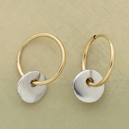 Gold-Plated Hoop Earrings and Silver-Plated Studs