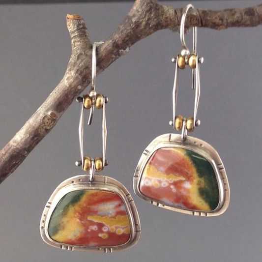 Vibrant Gemstone Drop Earrings