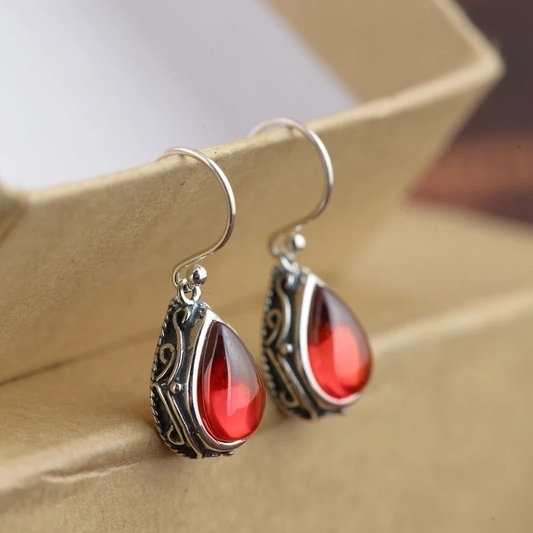 Retro Glass Drop Earrings
