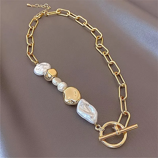 Classic Golden Pearl Necklace