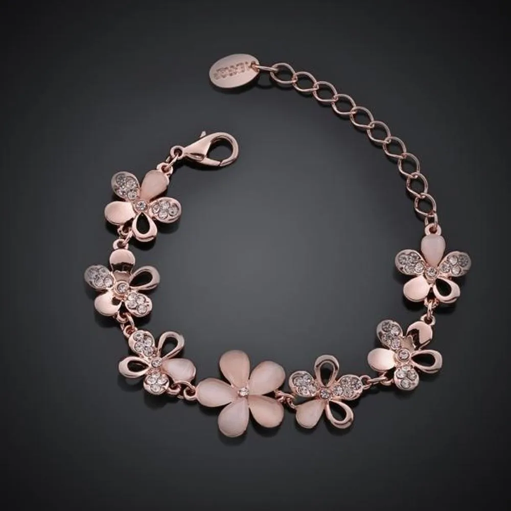 Retro Floral Charm Bracelet