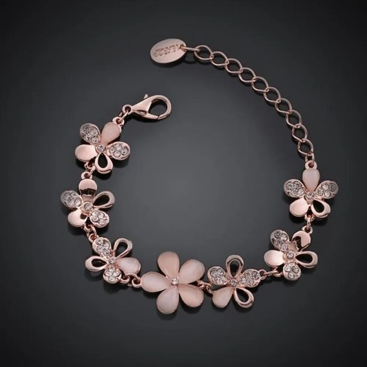 Retro Floral Charm Bracelet