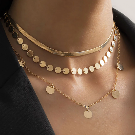 Antique-Inspired Golden Plates Necklace
