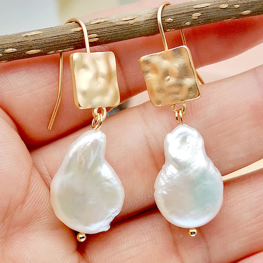 Chic Baroque-Style Gold Earrings