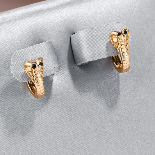 Chic Radiant Gold Cobra Earrings