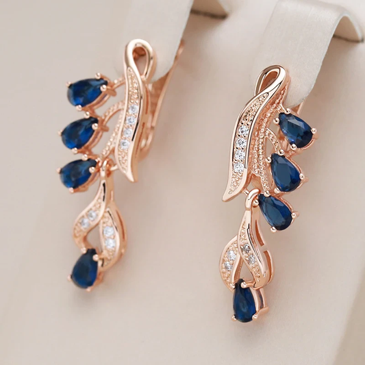 Chic Vibrant Blue Crystal Earrings