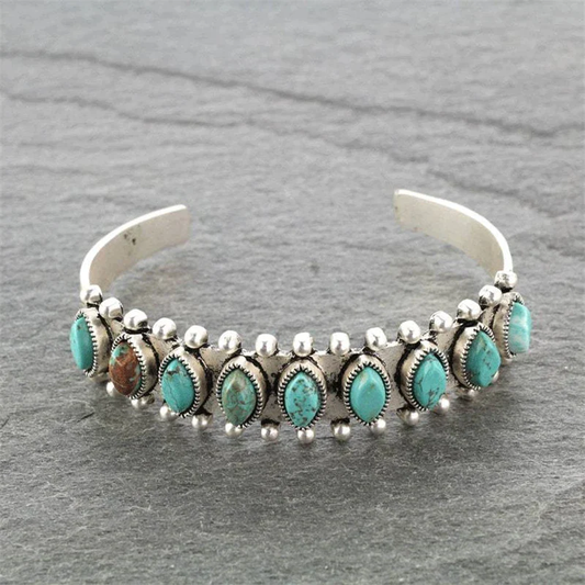 Retro Turquoise Gemstone Bracelet