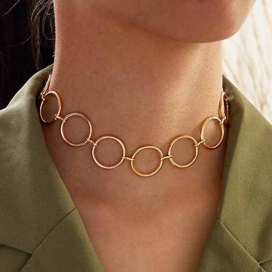 Retro Circular Gold Necklace