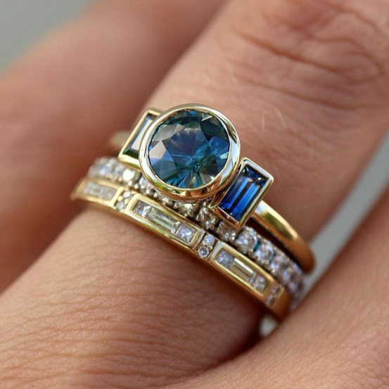 Classic Blue Elegant Ring Set