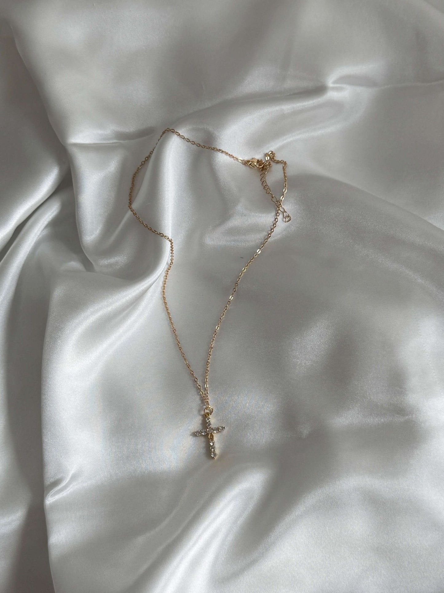 Zirconia Cross Pendant Necklace