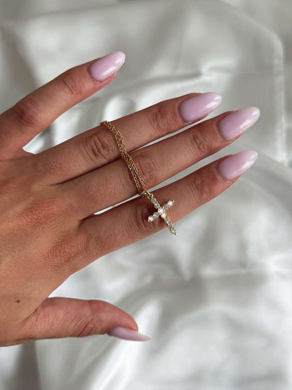 Zirconia Cross Pendant Necklace