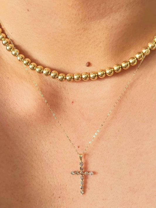 Zirconia Cross Pendant Necklace